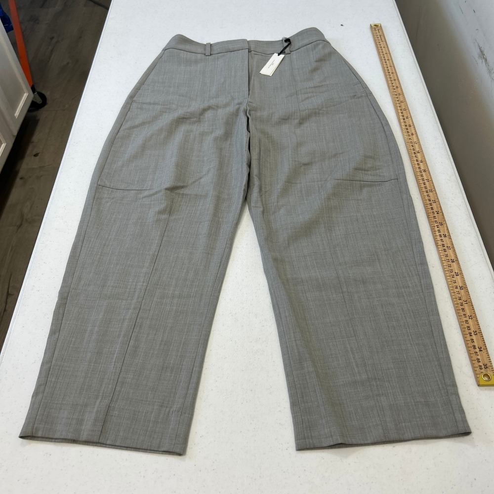 Banana Republic Gray Sharkskin Wide Leg Wool Dress Pants 6 Petite 883508-01-1